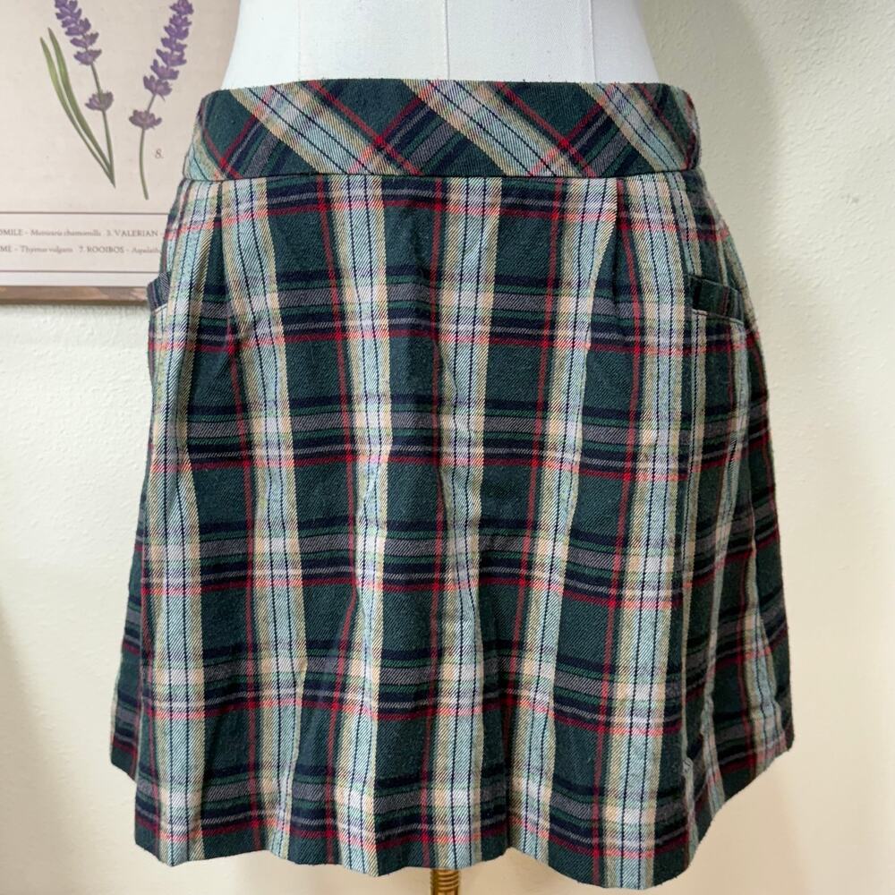 Y2k Old Navy Green Red Plaid Mini Skirt Heritage Prep Old Preppy Academia 12